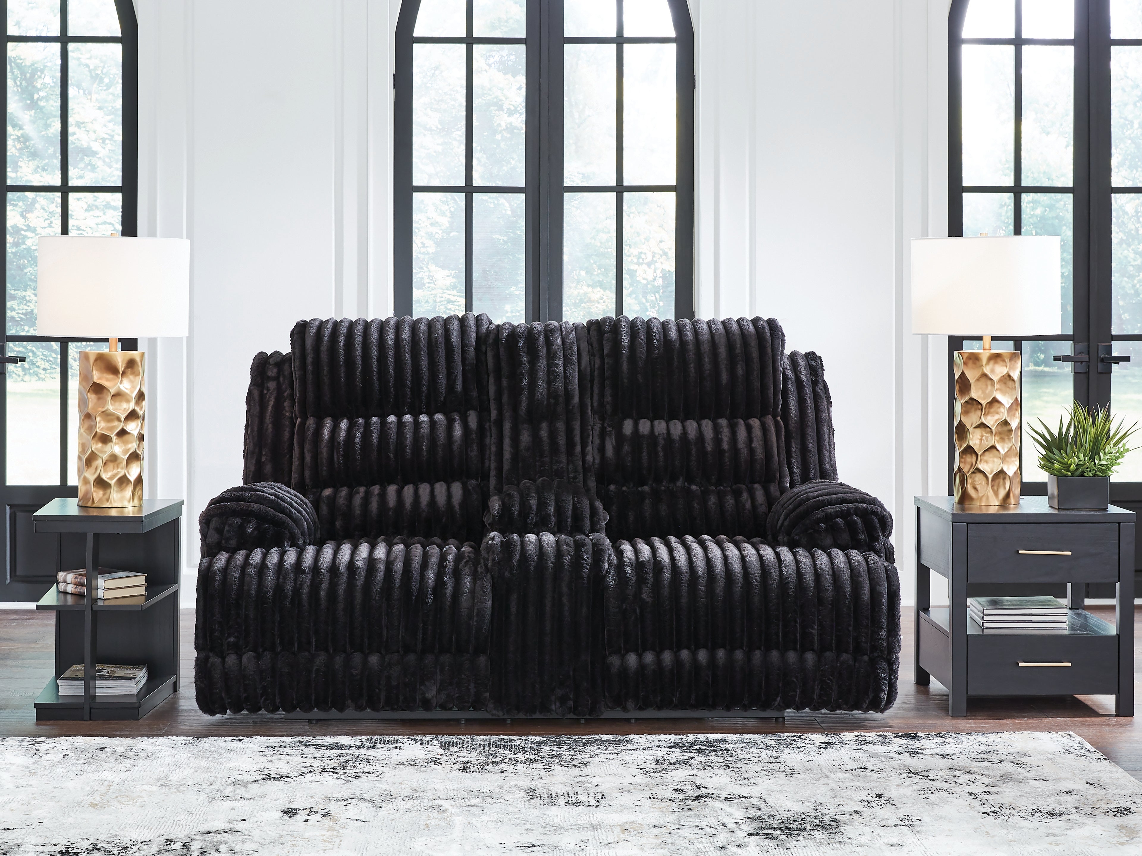 Technique Power Reclining Loveseat with Console – Onyx