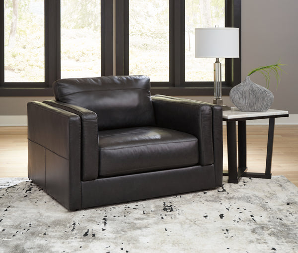 Amiata Lounge Chair – Onyx Black Leather