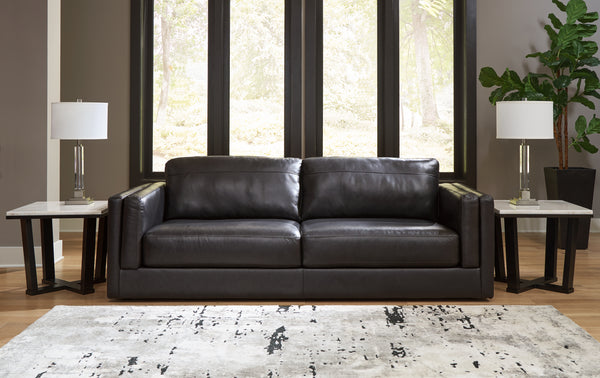 Amiata 3-Seater Leather Sofa – Onyx Black