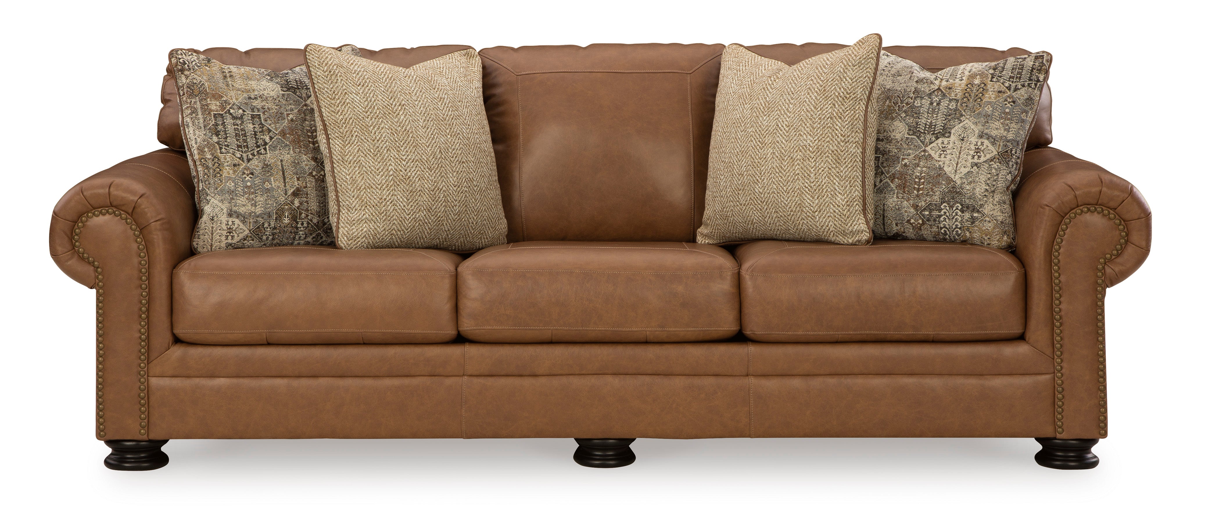Carianna Sofa Queen Bed Sleeper Caramel Leather
