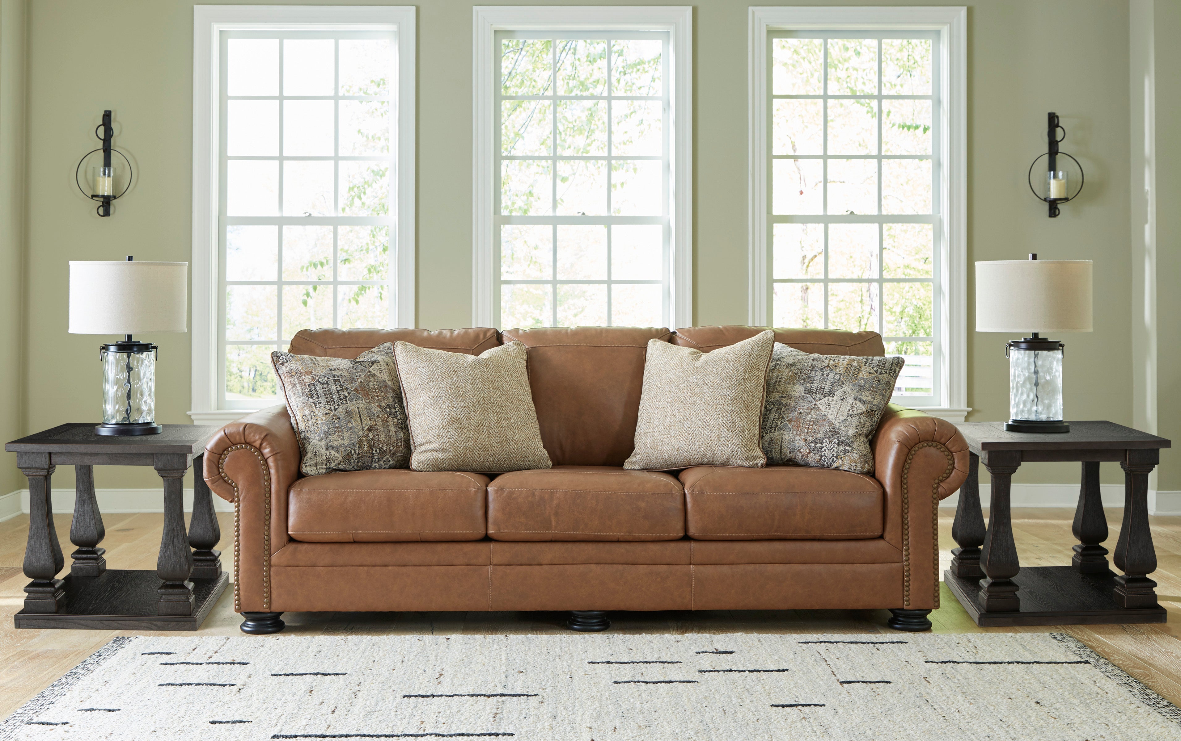 Carianna 3 Seater Sofa Caramel Leather