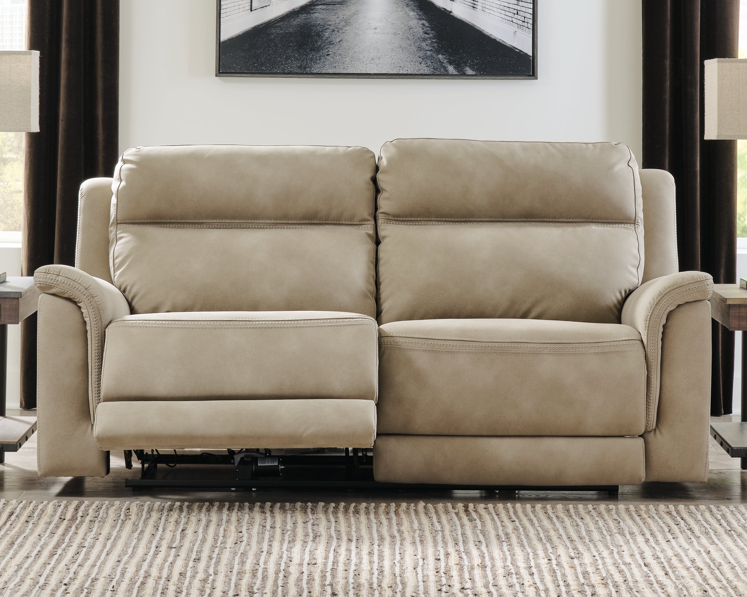 Next-Gen DuraPella Power Reclining Sofa – Classic Style in Sand