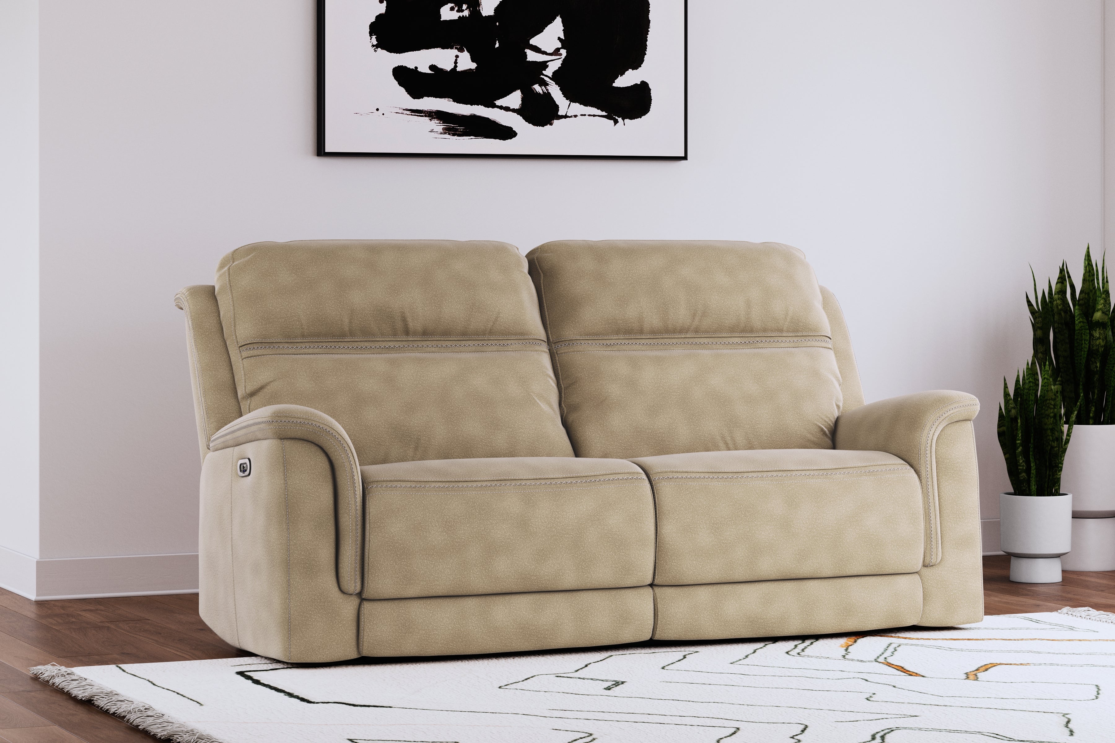 Next-Gen DuraPella Power Reclining Sofa – Classic Style in Sand