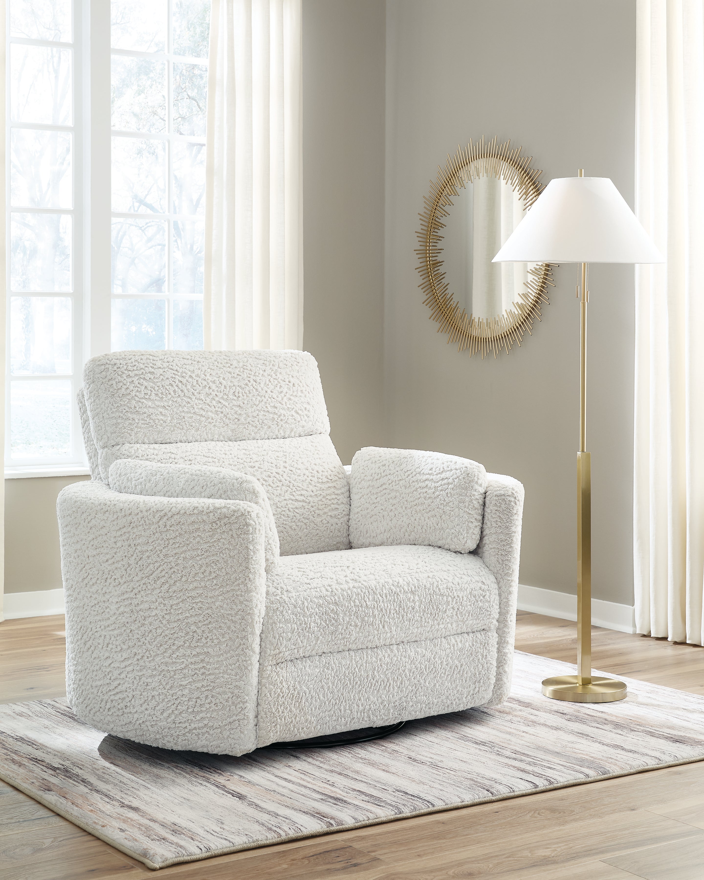 Moonrae Swivel Glider Power Recliner – Silver