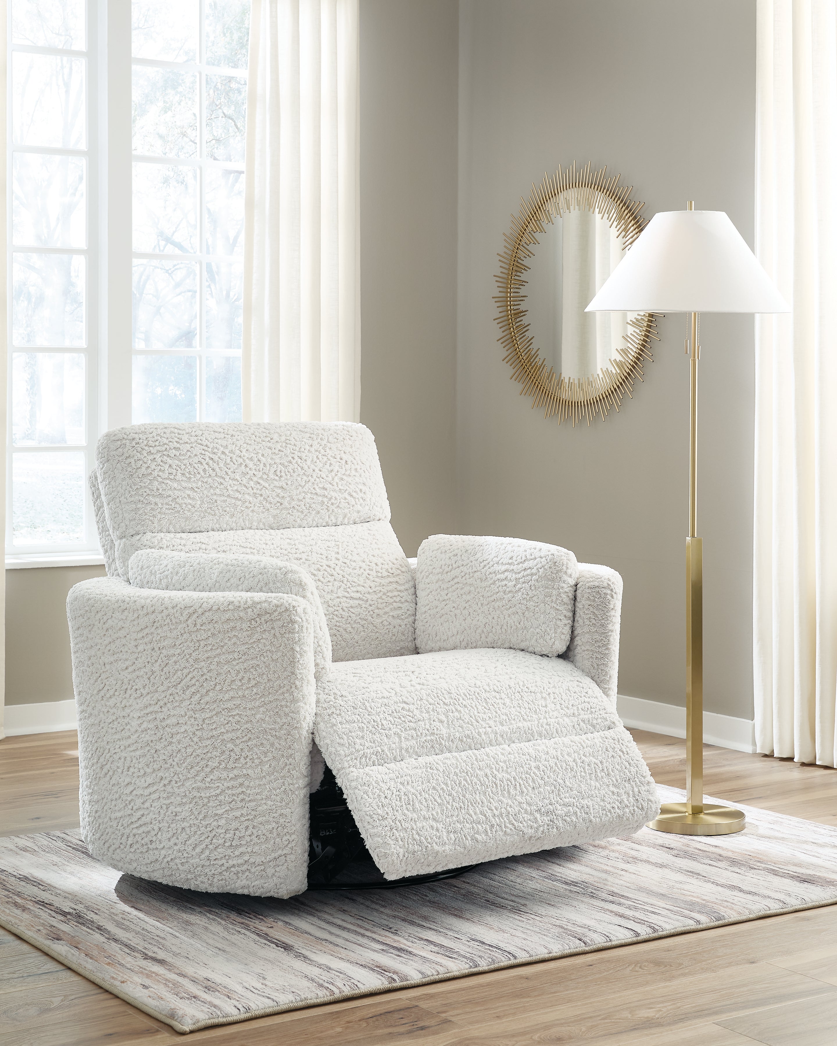 Moonrae Swivel Glider Power Recliner – Silver