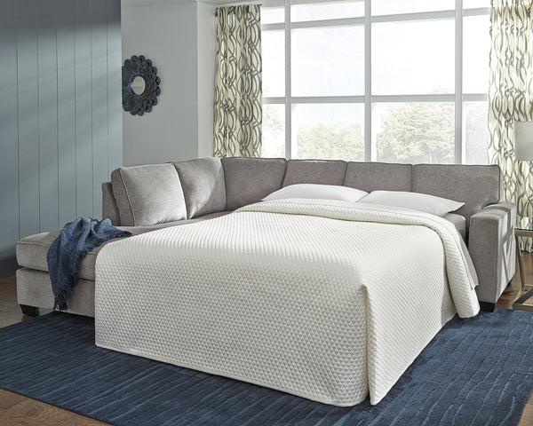 Altari 2-Piece Sleeper Sectional with Left-Arm Facing Chaise in Alloy Fabric