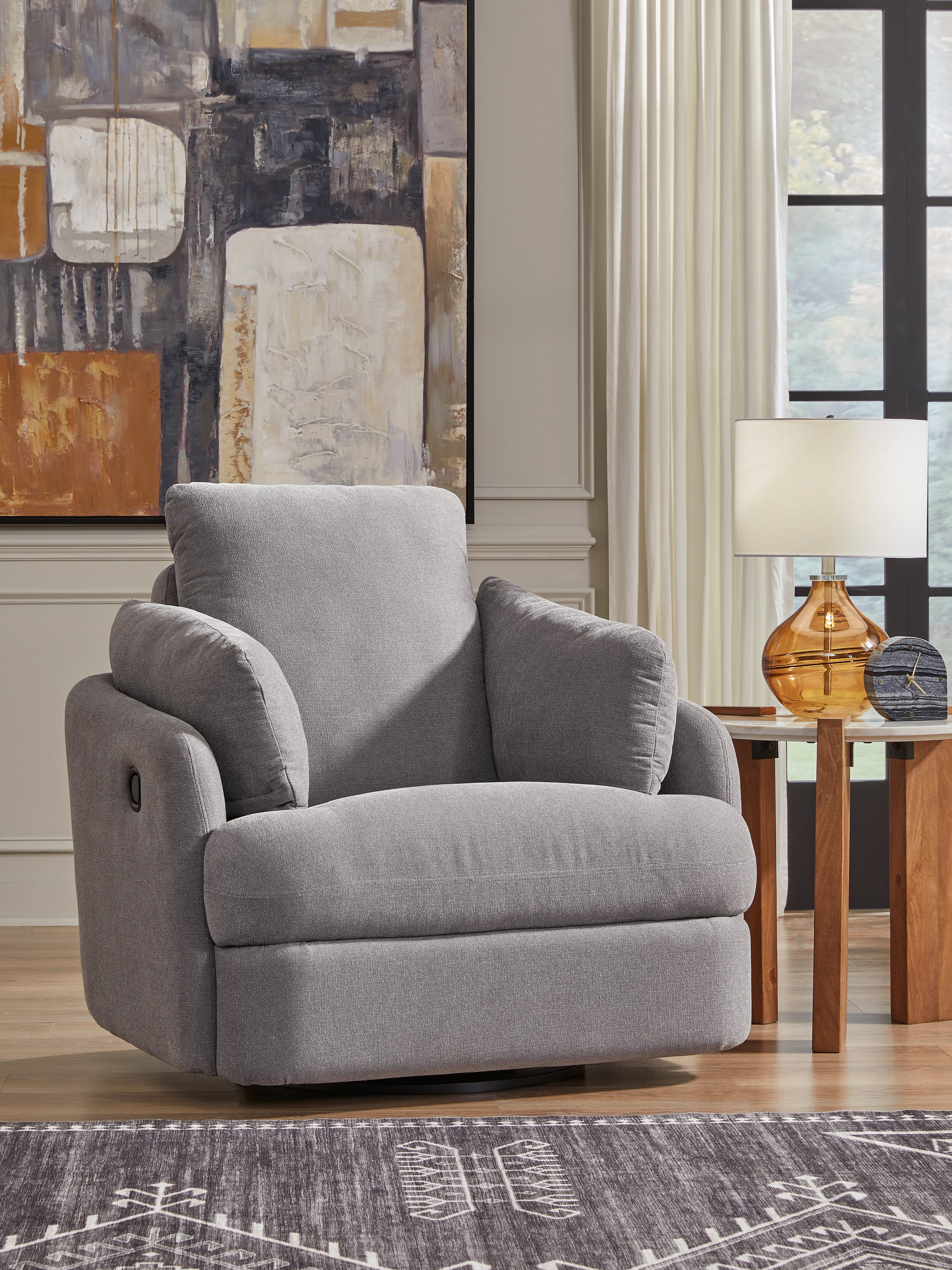 Modmax Swivel Glider Recliner Chair – Granite