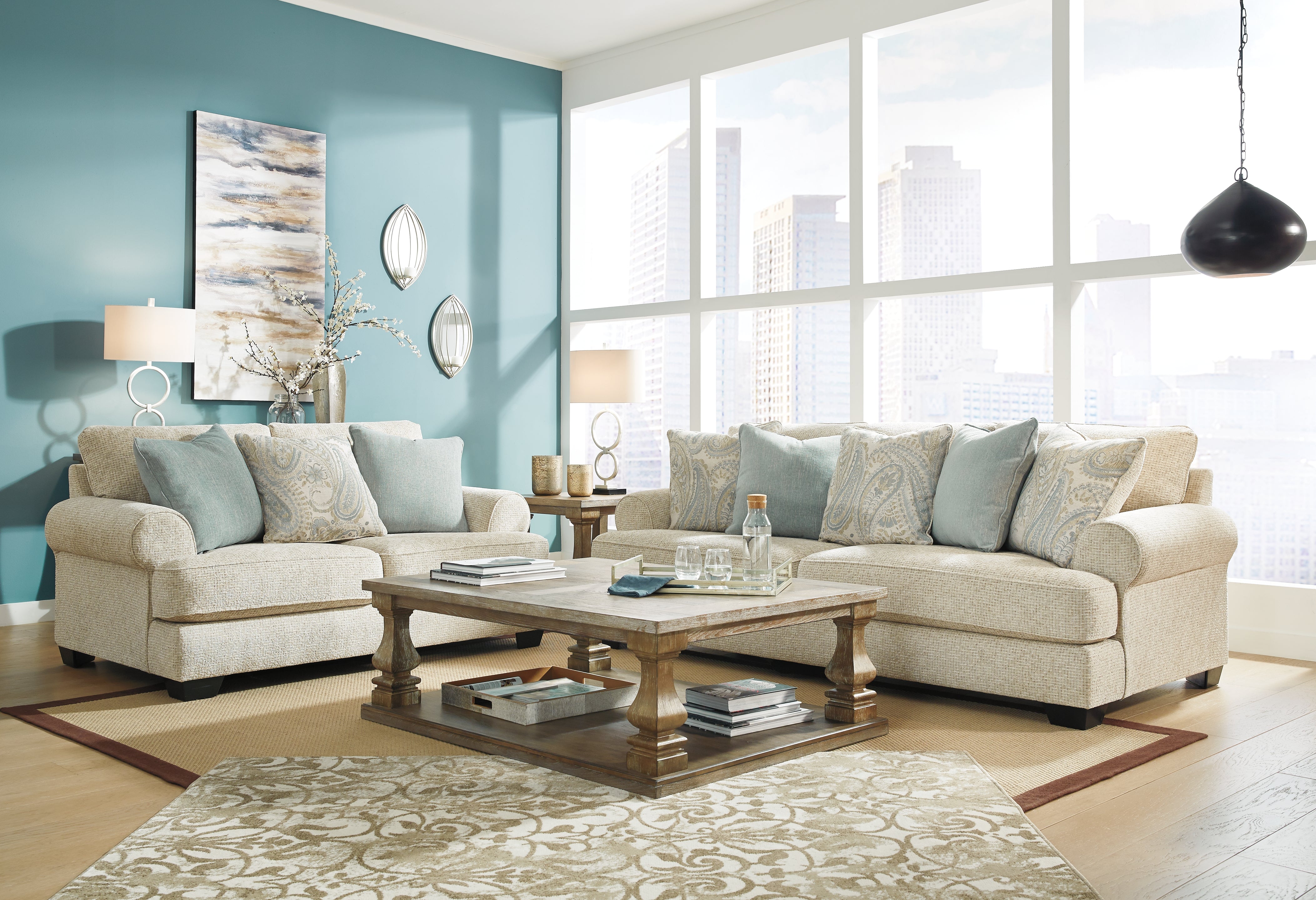 Monaghan 3+2 Seater Sofa Pair in Sandstone