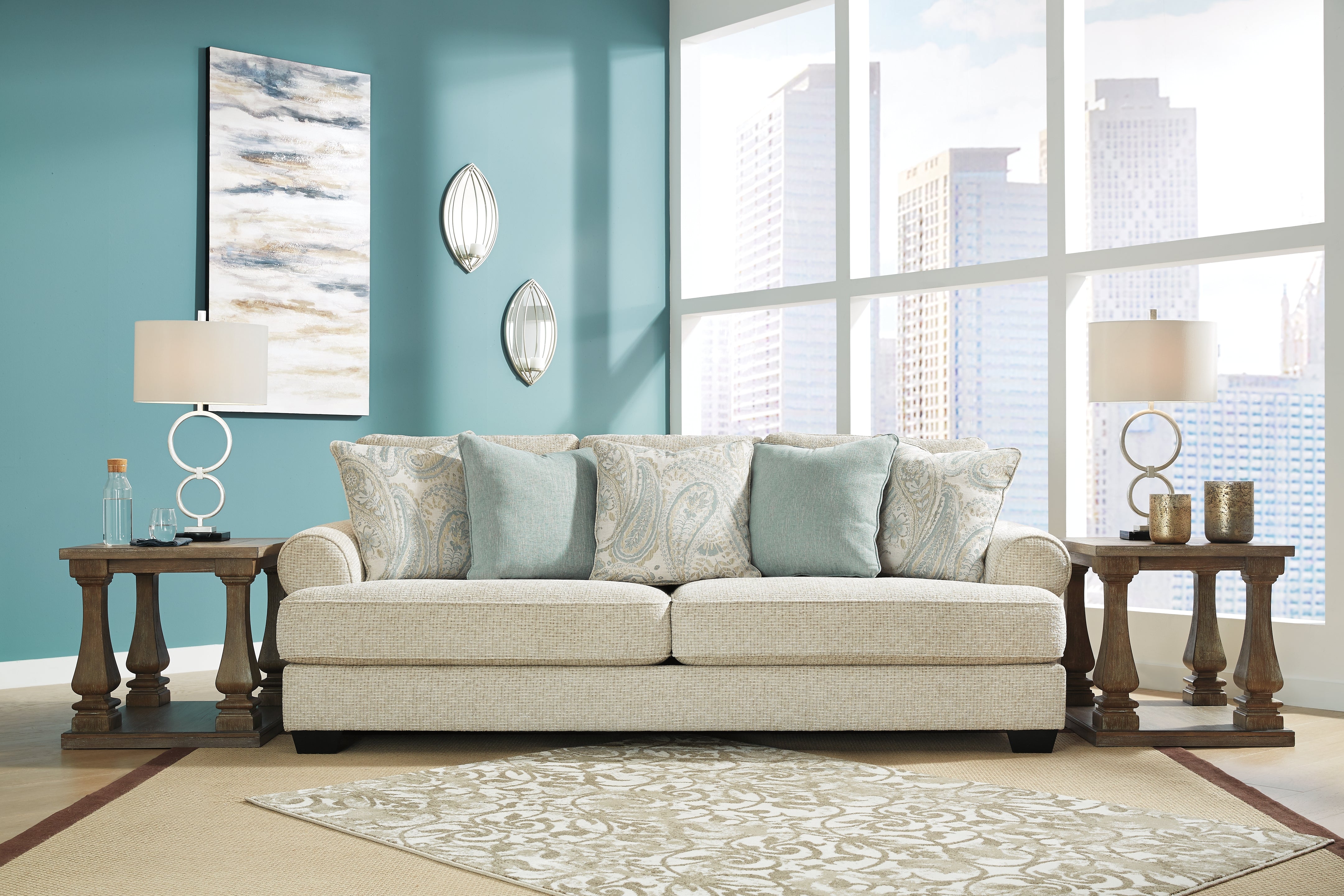Monaghan 3-Seater Sofa in Sandstone Fabric