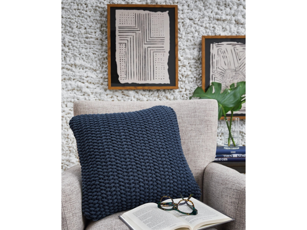 Renemore Handwoven Accent Pillow – Deep Blue