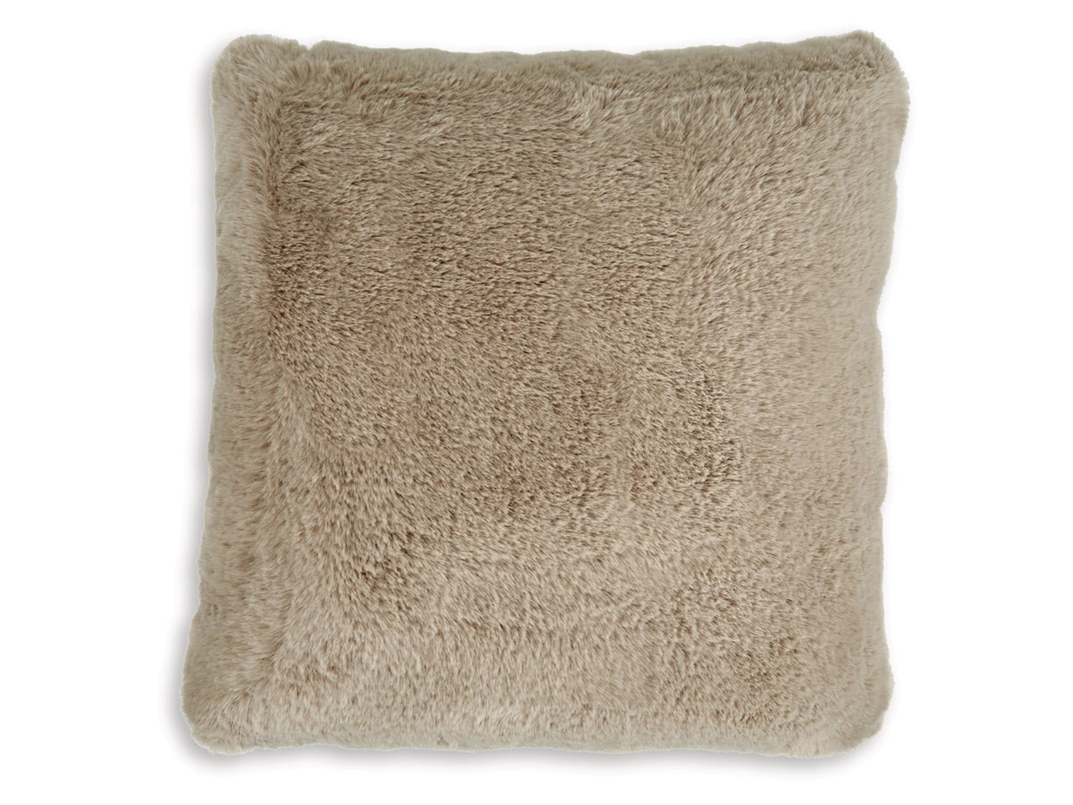 Gariland Faux Rabbit Fur Accent Pillow – Taupe