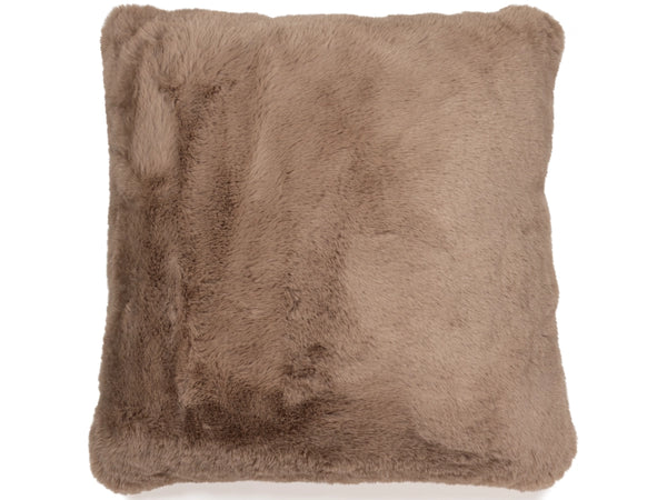 Gariland Faux Rabbit Fur Accent Pillow – Taupe