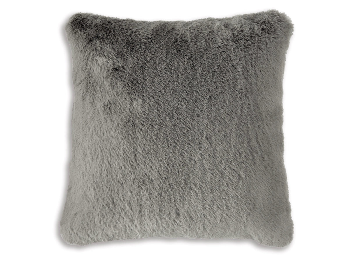 Gariland Faux Rabbit Fur Accent Pillow – Grey