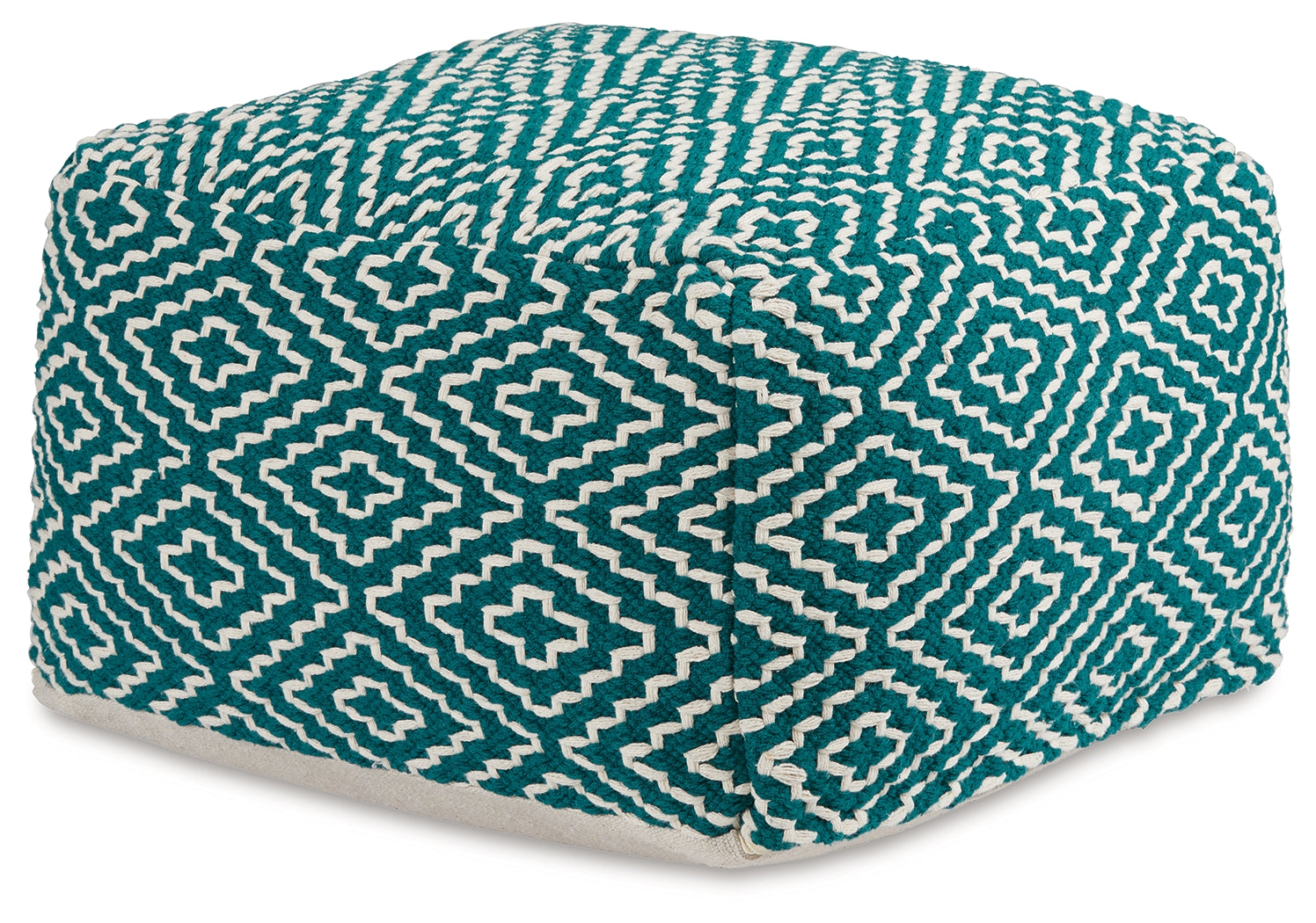 Brynnsen Pouf Teal / Ivory