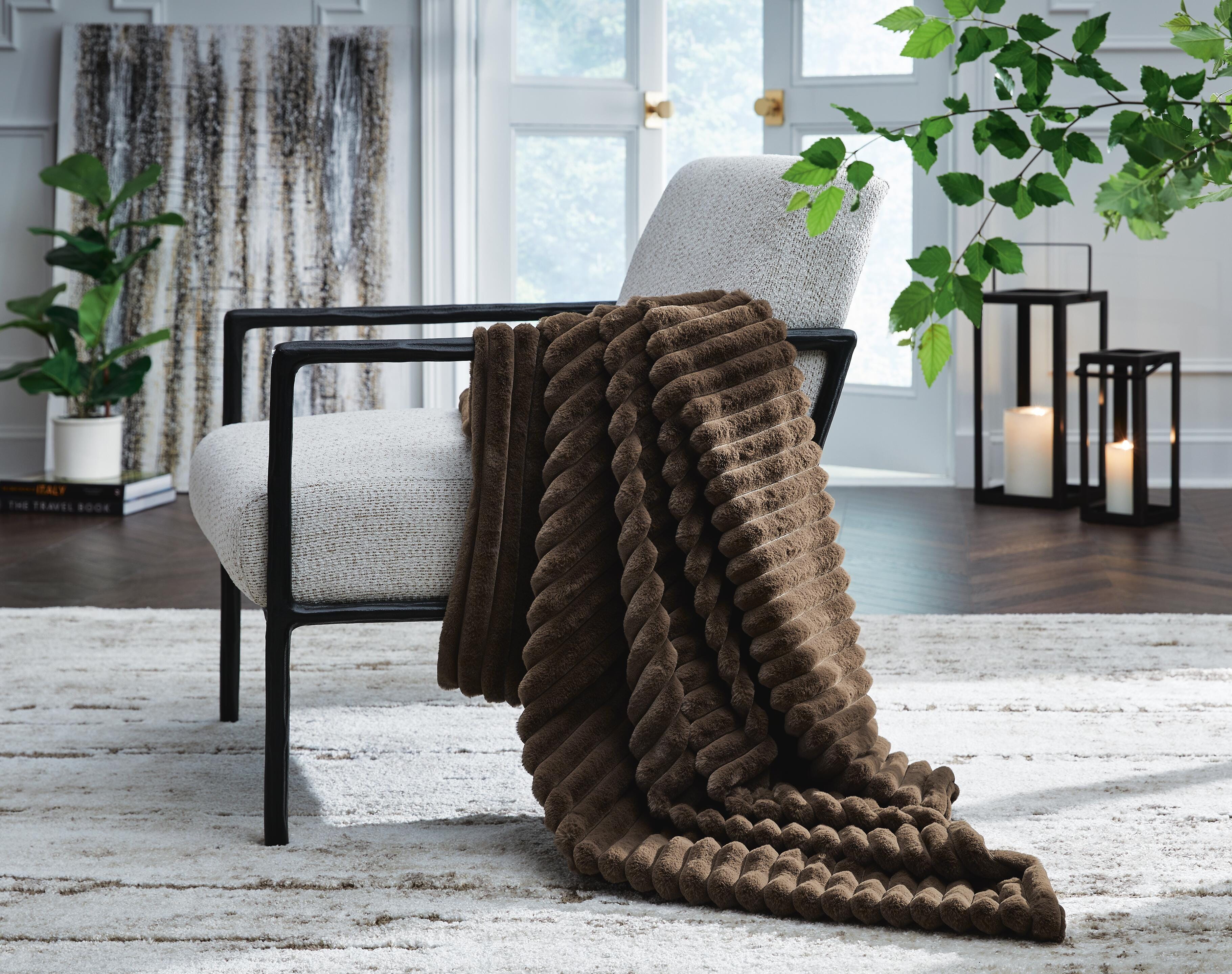 Alsonwell Faux Fur Throw Blanket - Brown