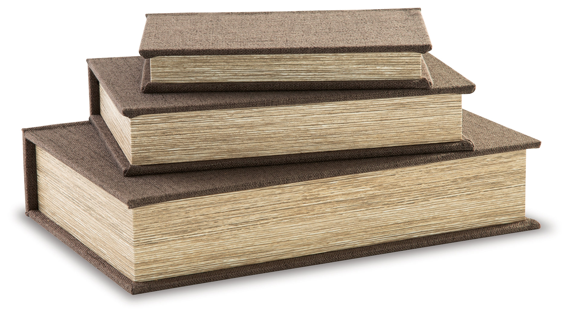 Jolina Decorative Keepsake Box Set – Brown (Set of 3)
