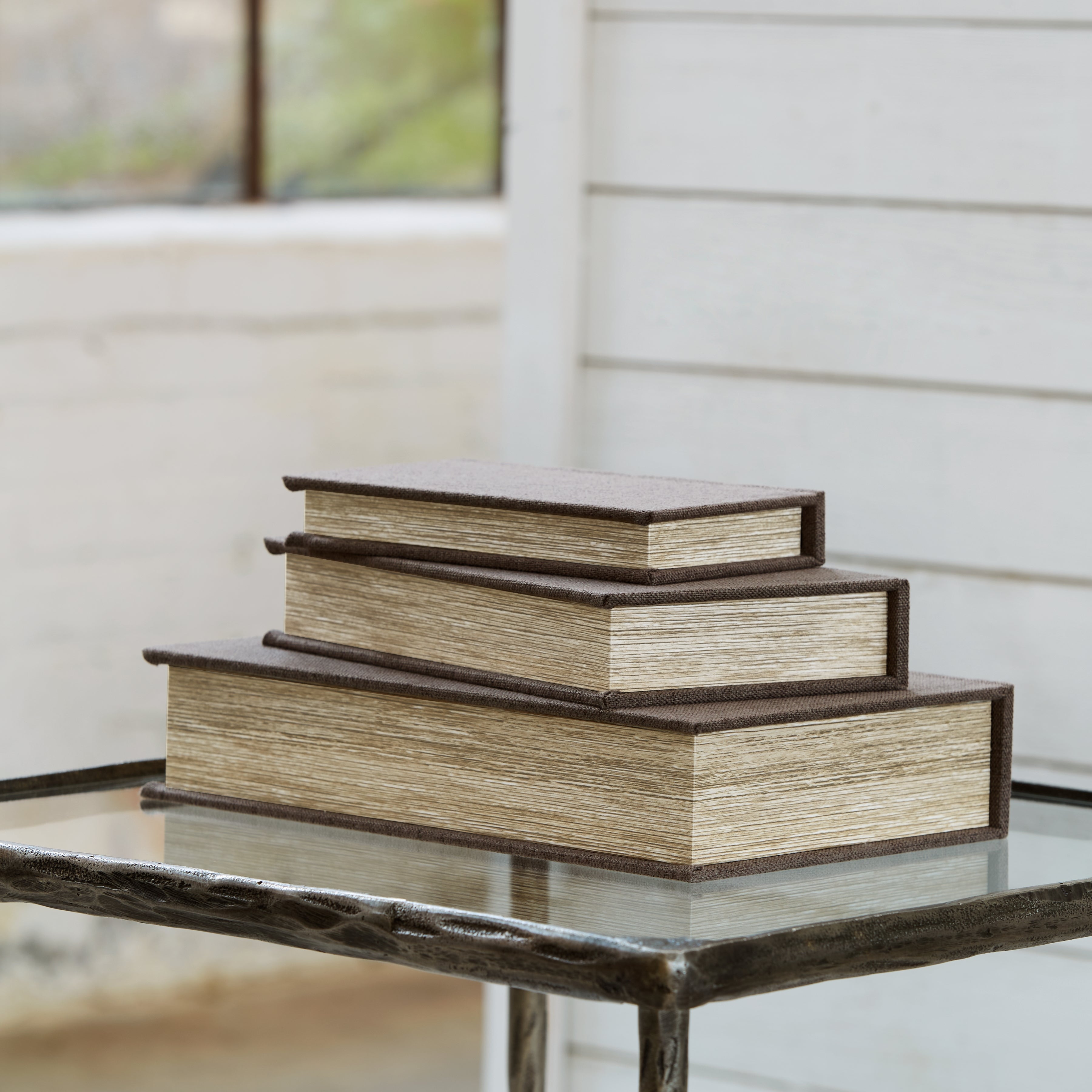 Jolina Decorative Keepsake Box Set – Brown (Set of 3)