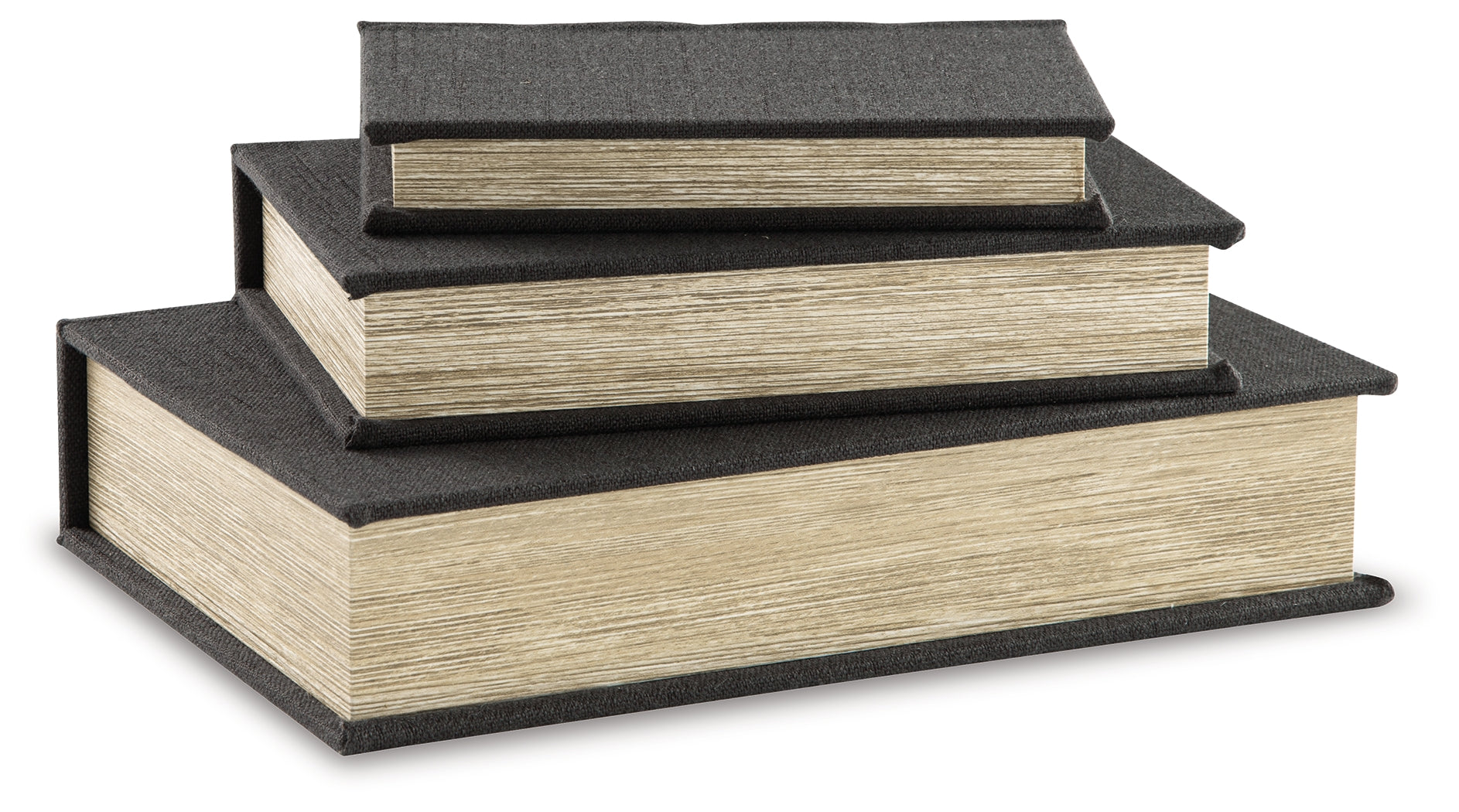 Jolina Decorative Keepsake Box Set – Black (Set of 3)