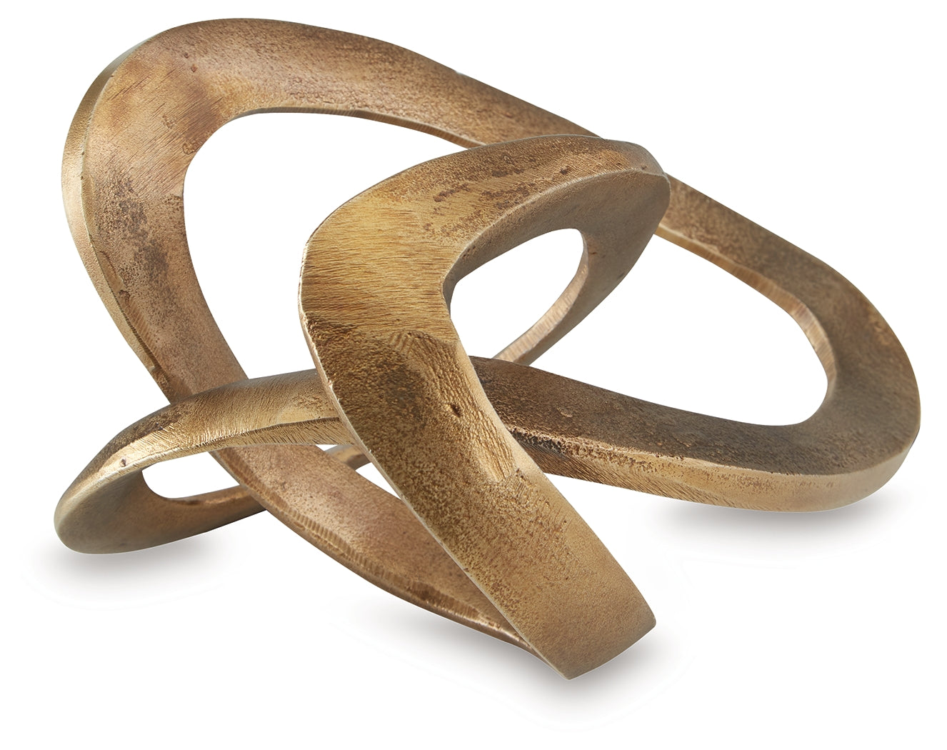 Dunnruck Abstract Oval Sculpture – Antique Brass