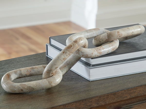 Kenport Interlocking Marble Sculpture in Light Beige