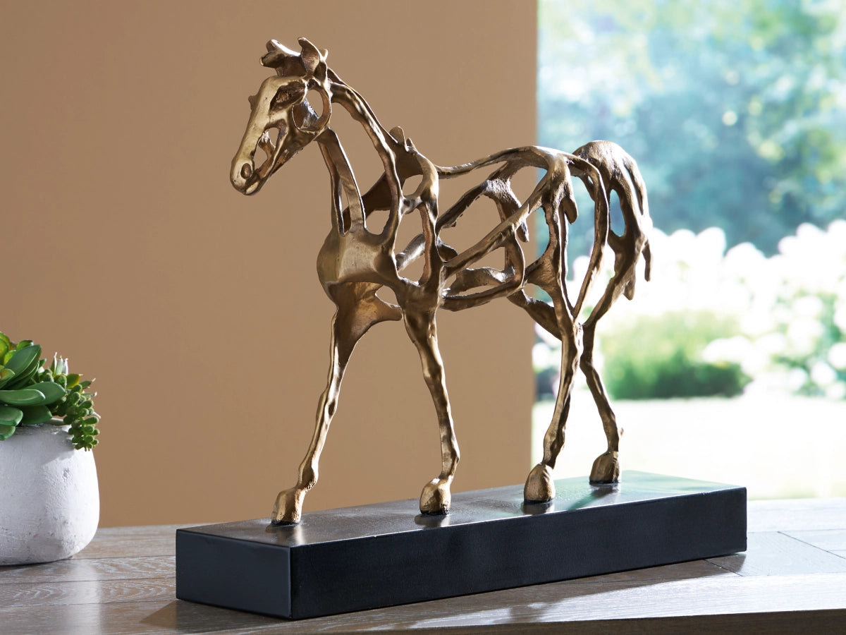 Grainville Horse Sculpture – Antique Gold