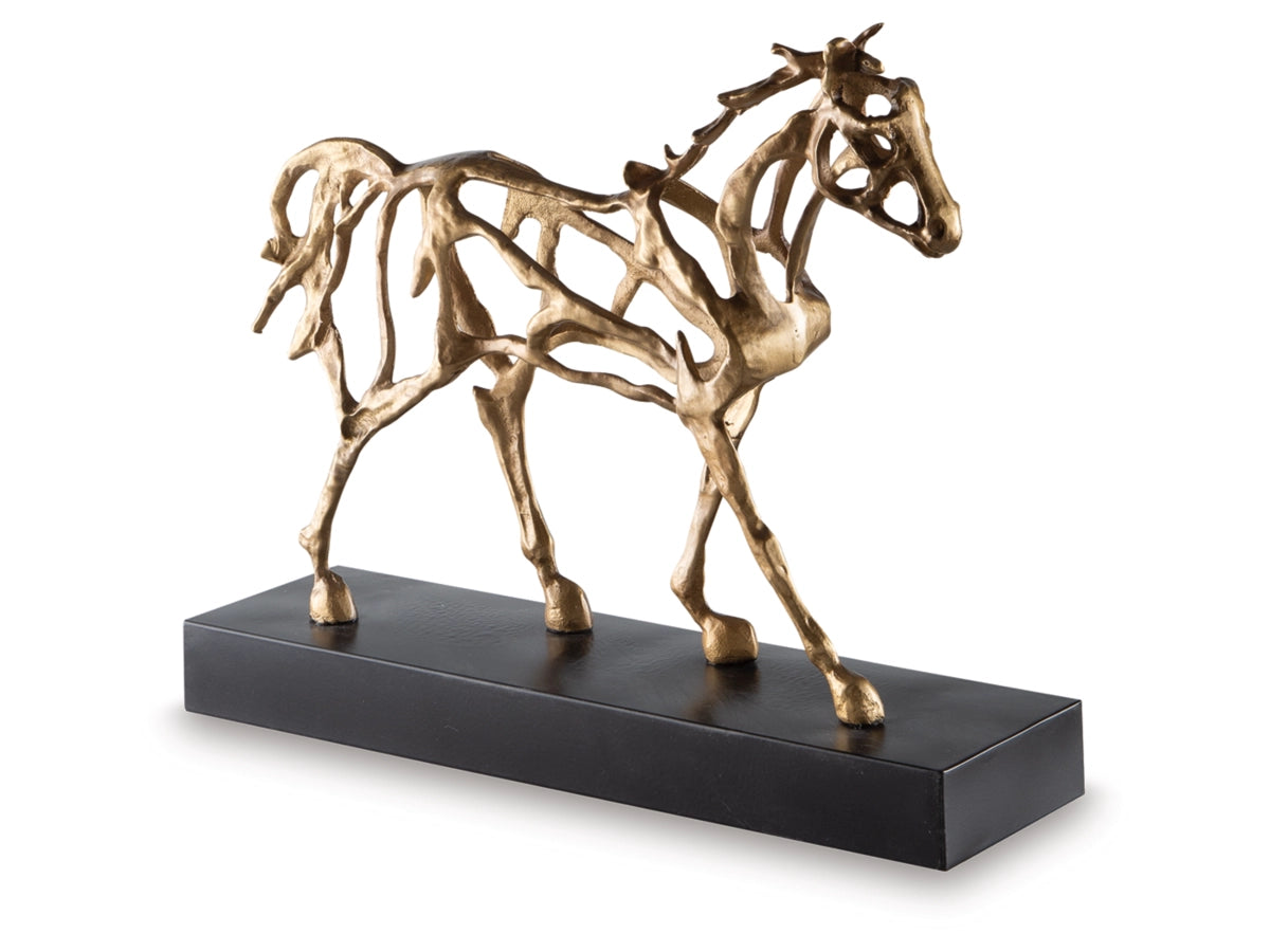 Grainville Horse Sculpture – Antique Gold