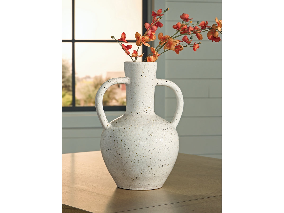 Dallinworth Glazed Terra Cotta Vase – White Speckle