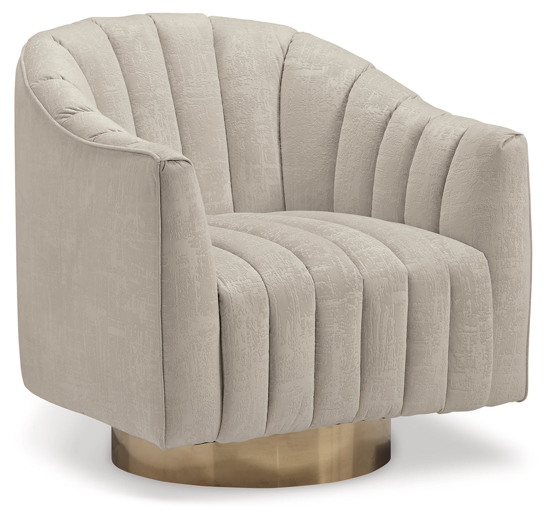 Penzlin Swivel Accent Chair – Pearl Velvet