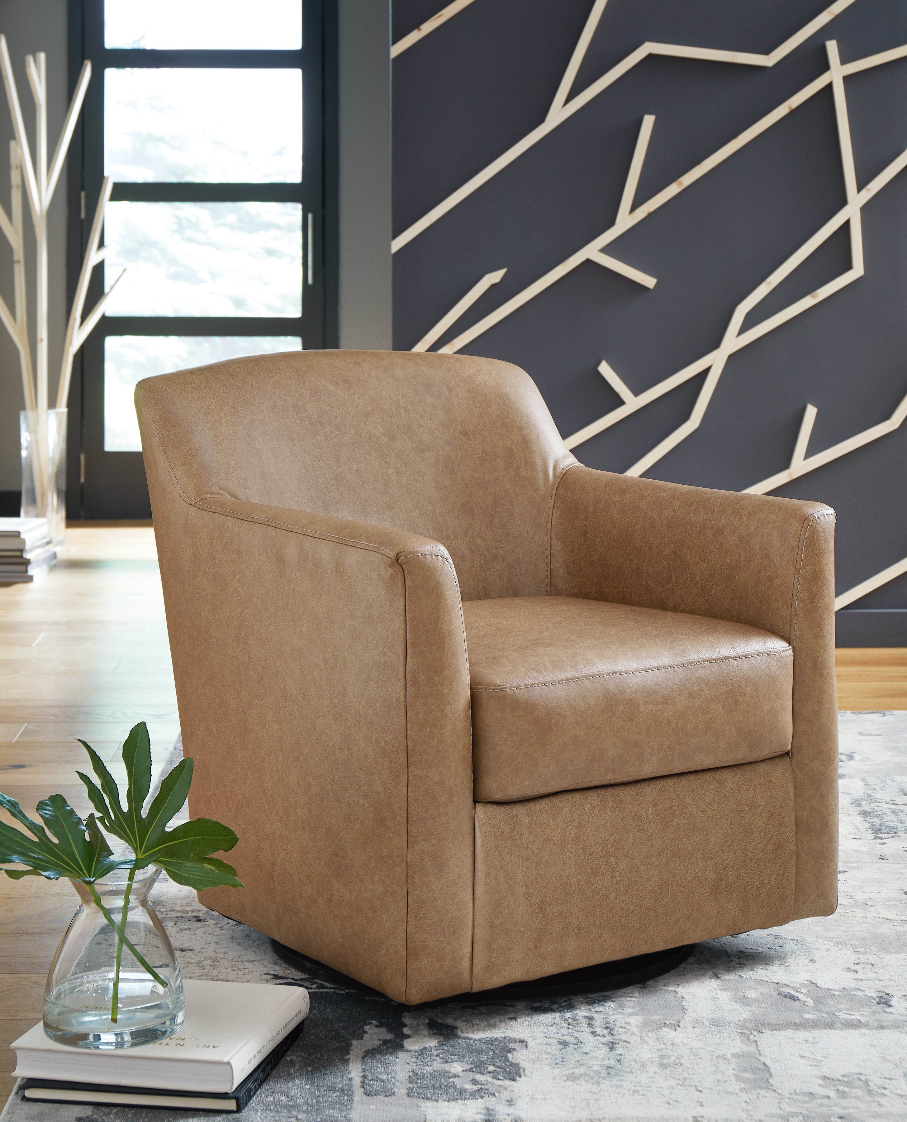Bradney Swivel Accent Chair – Tumbleweed Leather