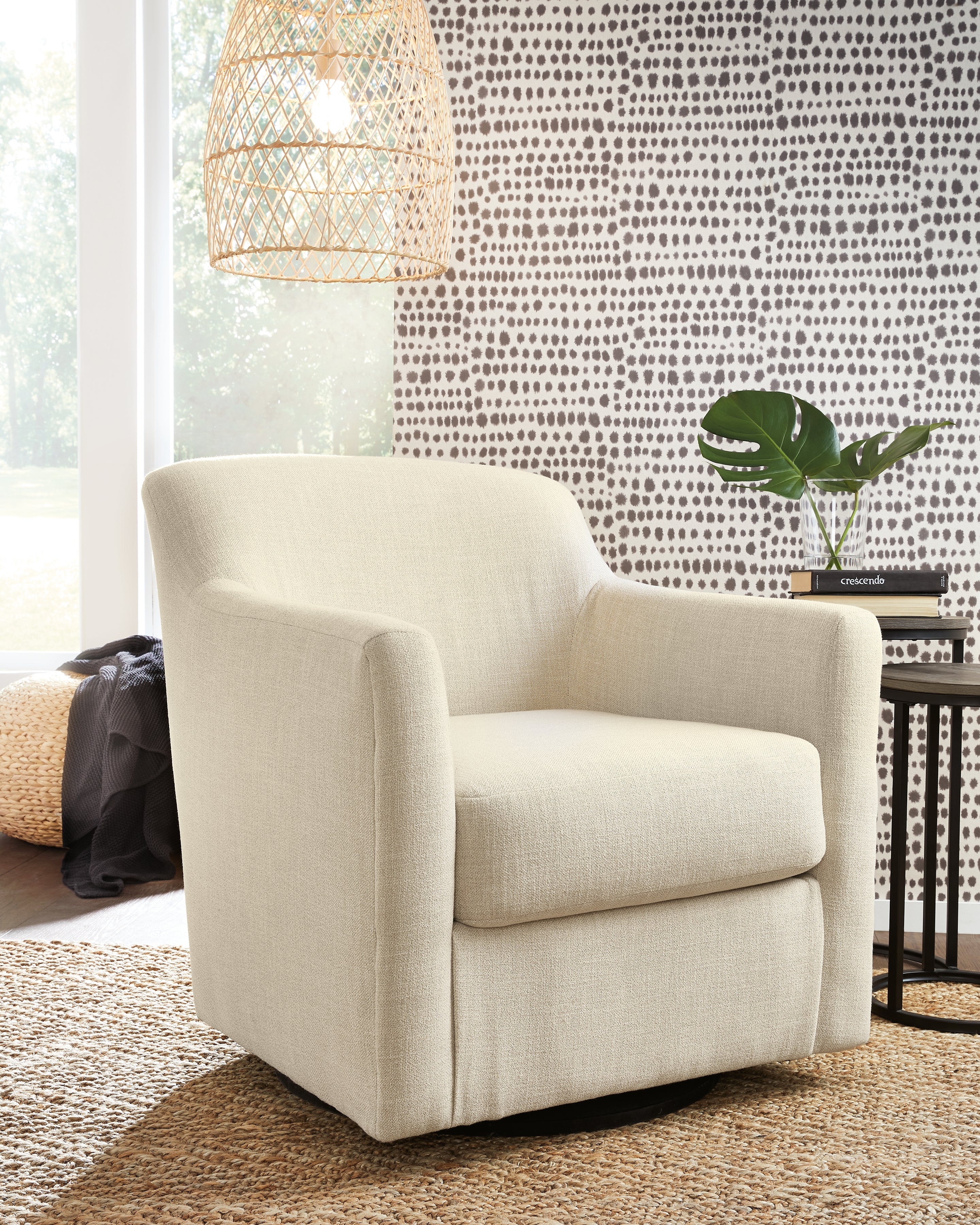 Bradney Swivel Accent Chair – Linen Fabric