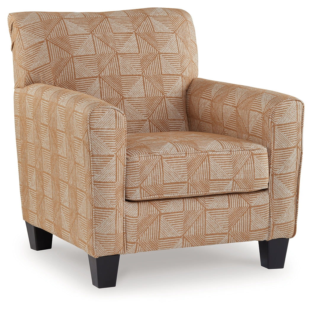Hayesdale Accent Chair – Amber Geometric Upholstery