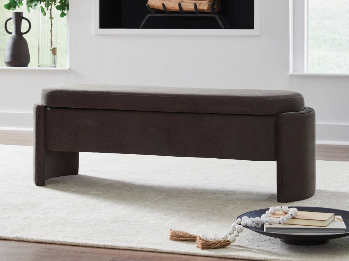 Vavuniya Upholstered Storage Bench – Brown