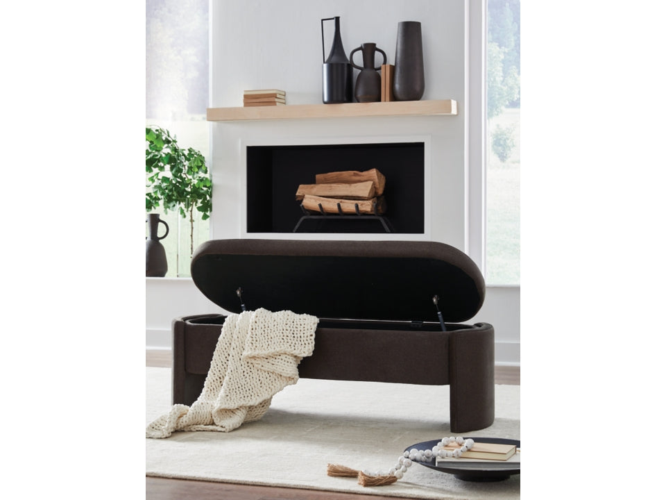 Vavuniya Upholstered Storage Bench – Brown