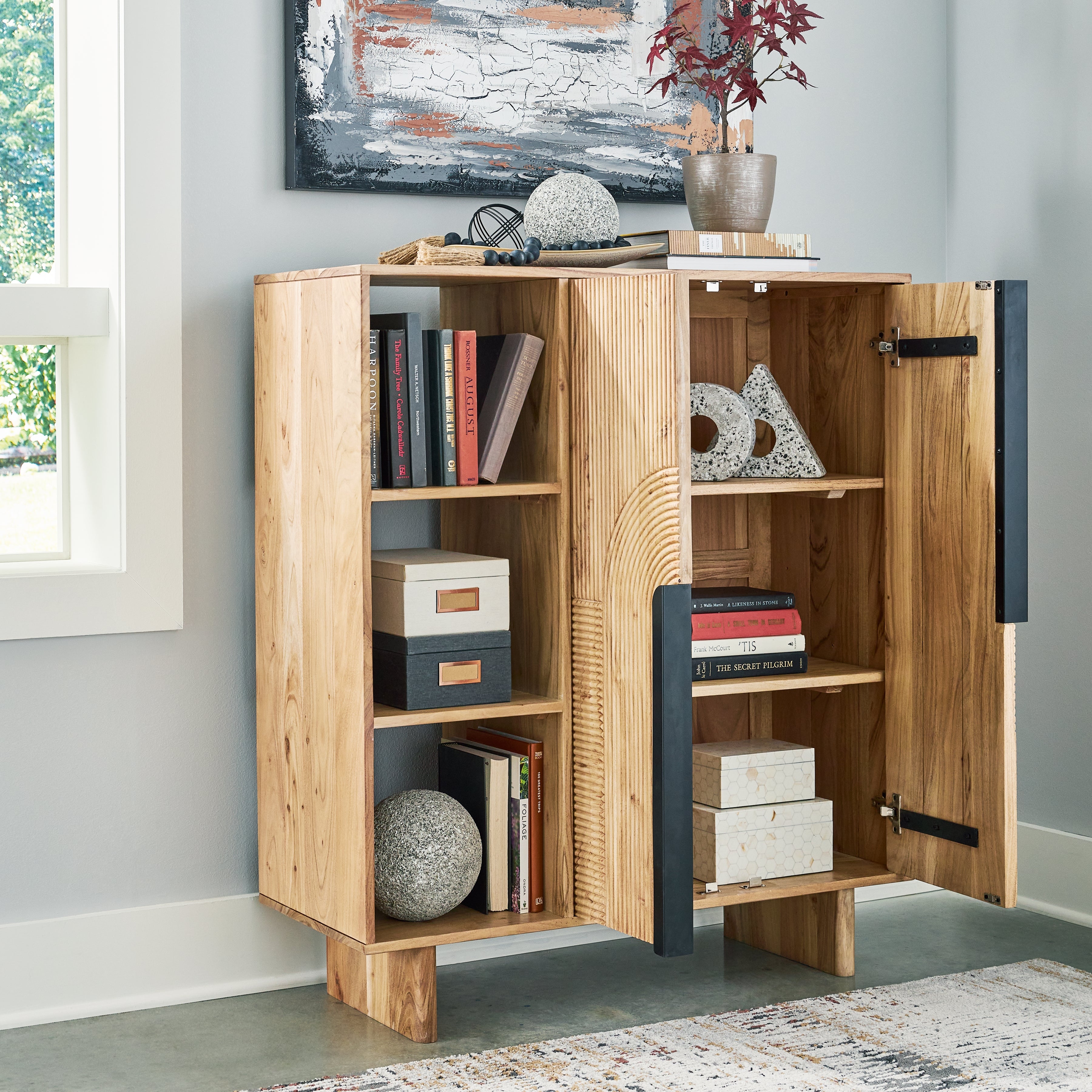 Kierwell 2-Door Accent Cabinet in Natural Finish
