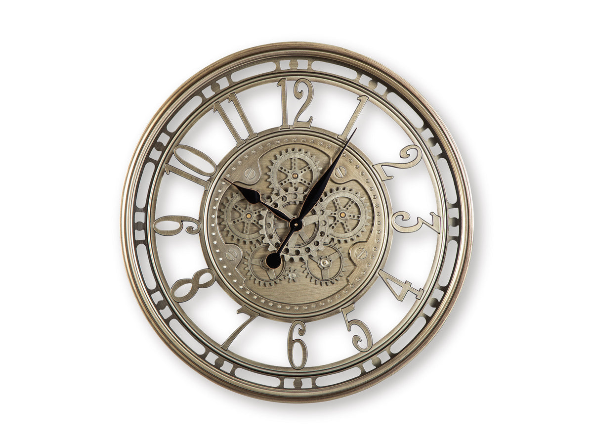 Gilover Moving Gear Wall Clock – Champagne