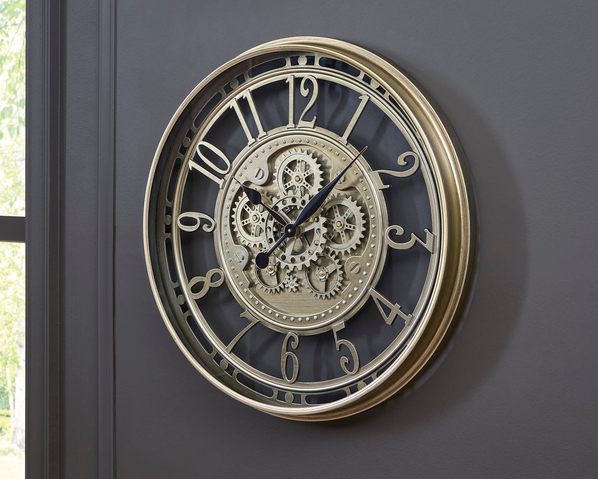 Gilover Moving Gear Wall Clock – Champagne