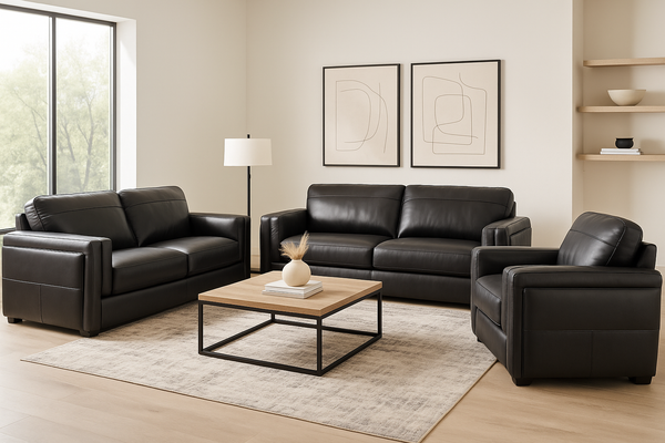 Amiata Signature Lounge Suite – Onyx Leather