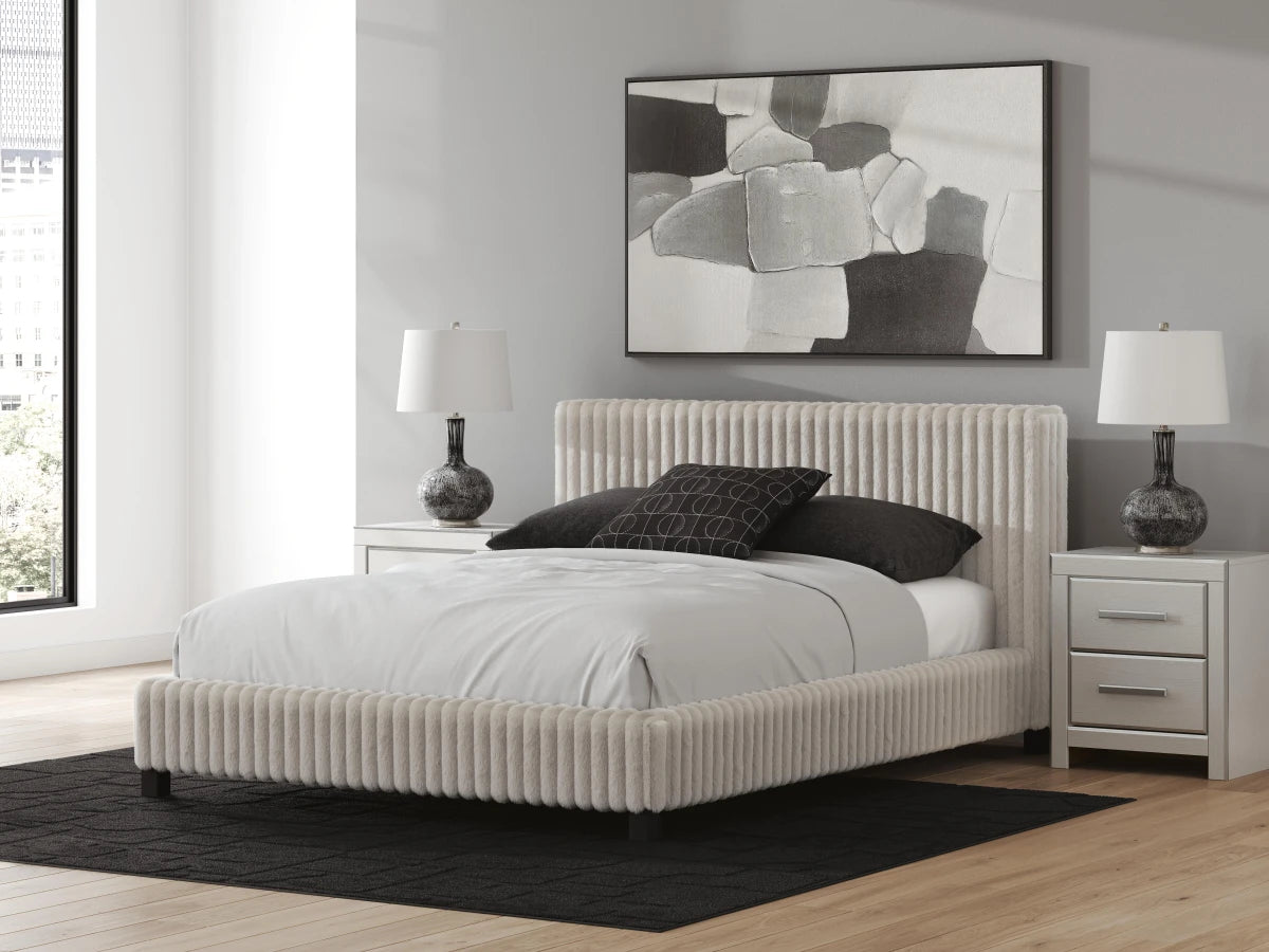 Birmonton Upholstered Bed - White