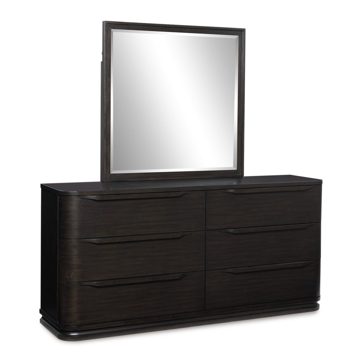 Ember Road 6 Drawer Dresser with Mirror – Black