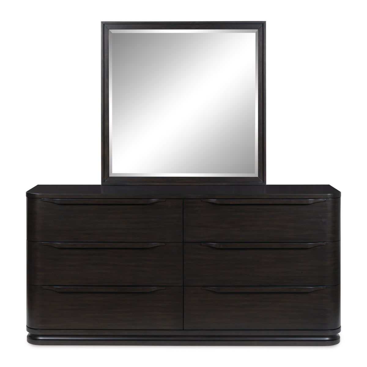 Ember Road 6 Drawer Dresser with Mirror – Black