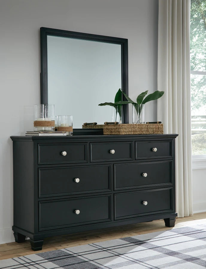 Lanolee Dresser with Mirror – Black