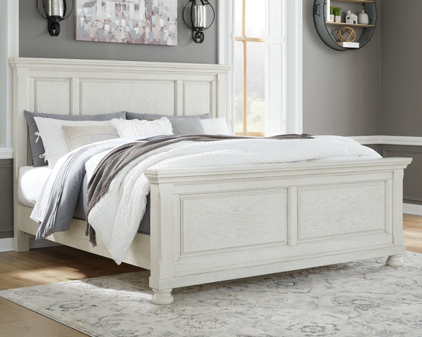 Robbinsdale King Panel Bed – Antique White Finish