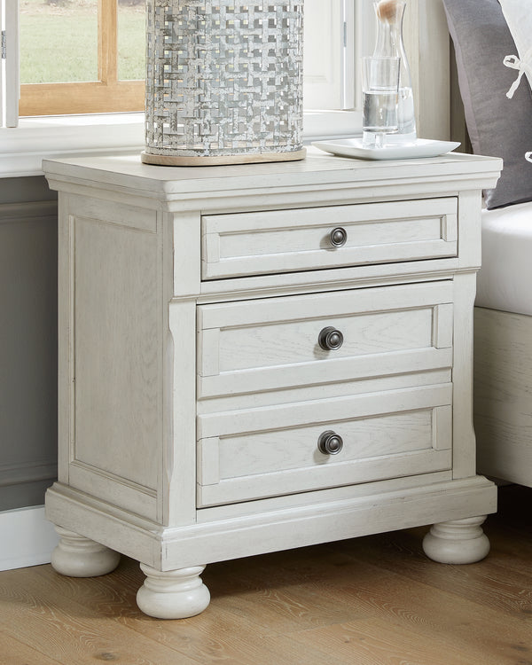 Robbinsdale 3 Drawer Bedside Table in Antique White