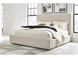 Kristiland King Upholstered Storage Bed in Neutral Fabric