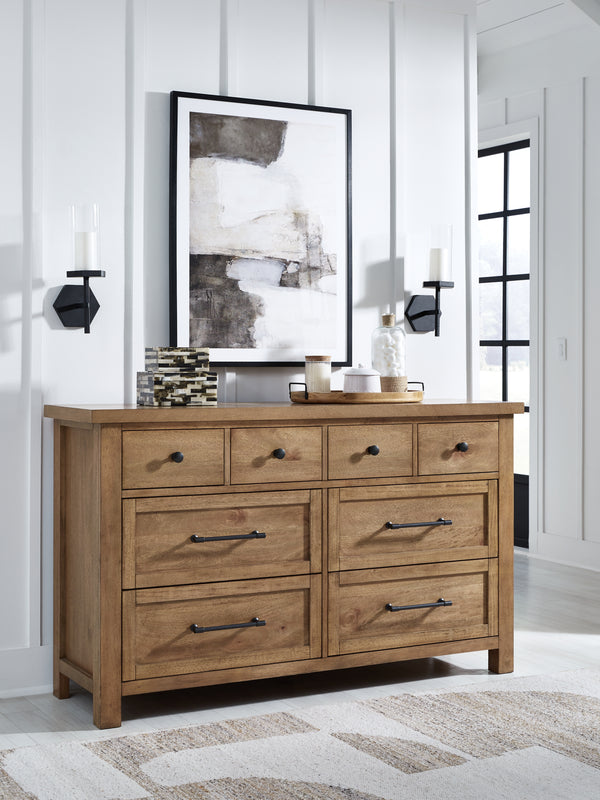 Kristiland Dresser in Light Brown Timber Finish