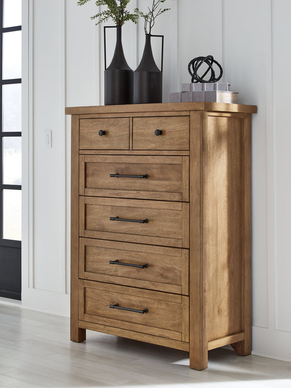 Kristiland Tallboy in Light Brown Timber Finish