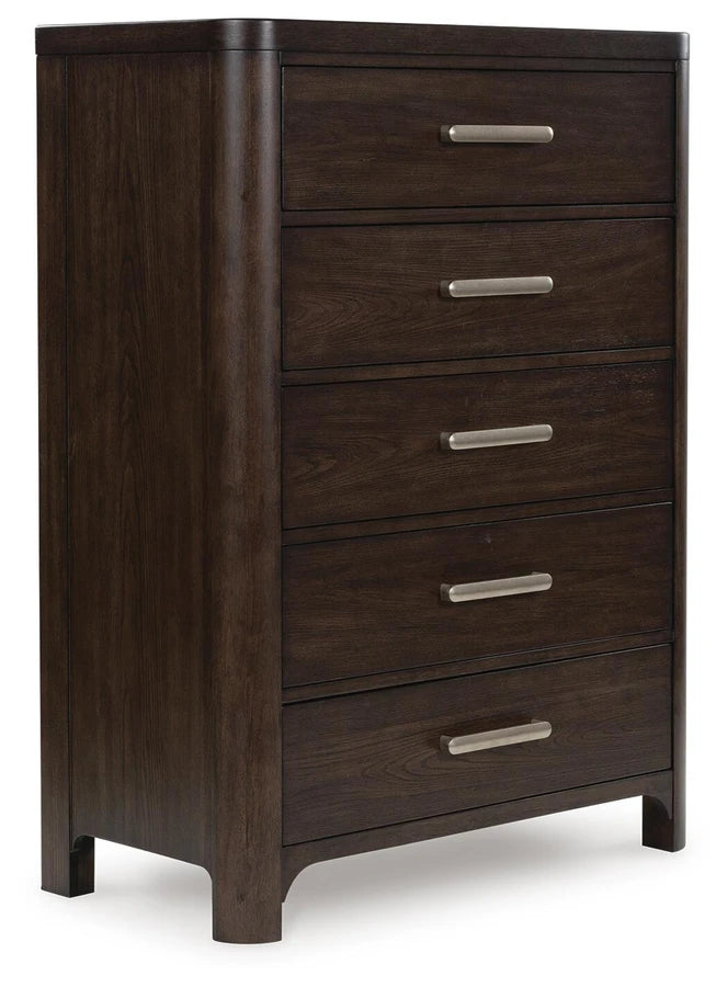 Breckington Tallboy Chest of Drawers – Dark Brown