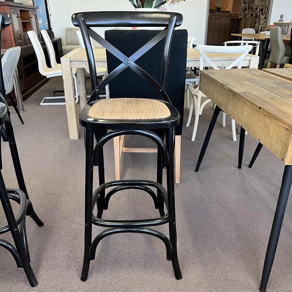 Bordeaux Black Cross Back Bar Chair