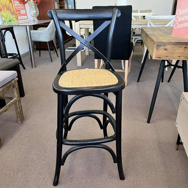 Bordeaux Cross Back Counter Chair – Black