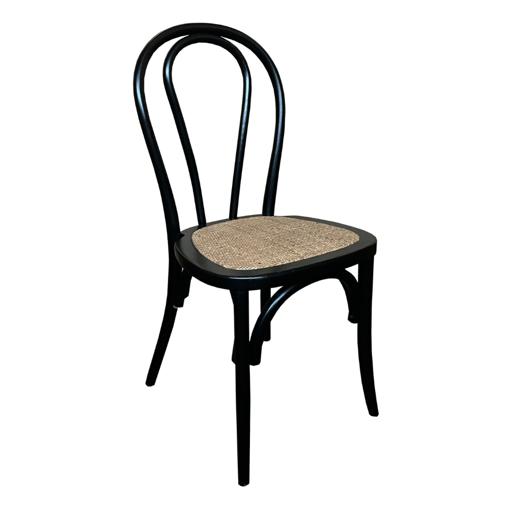 Brighton Stackable Chair - Black Rattan Seat